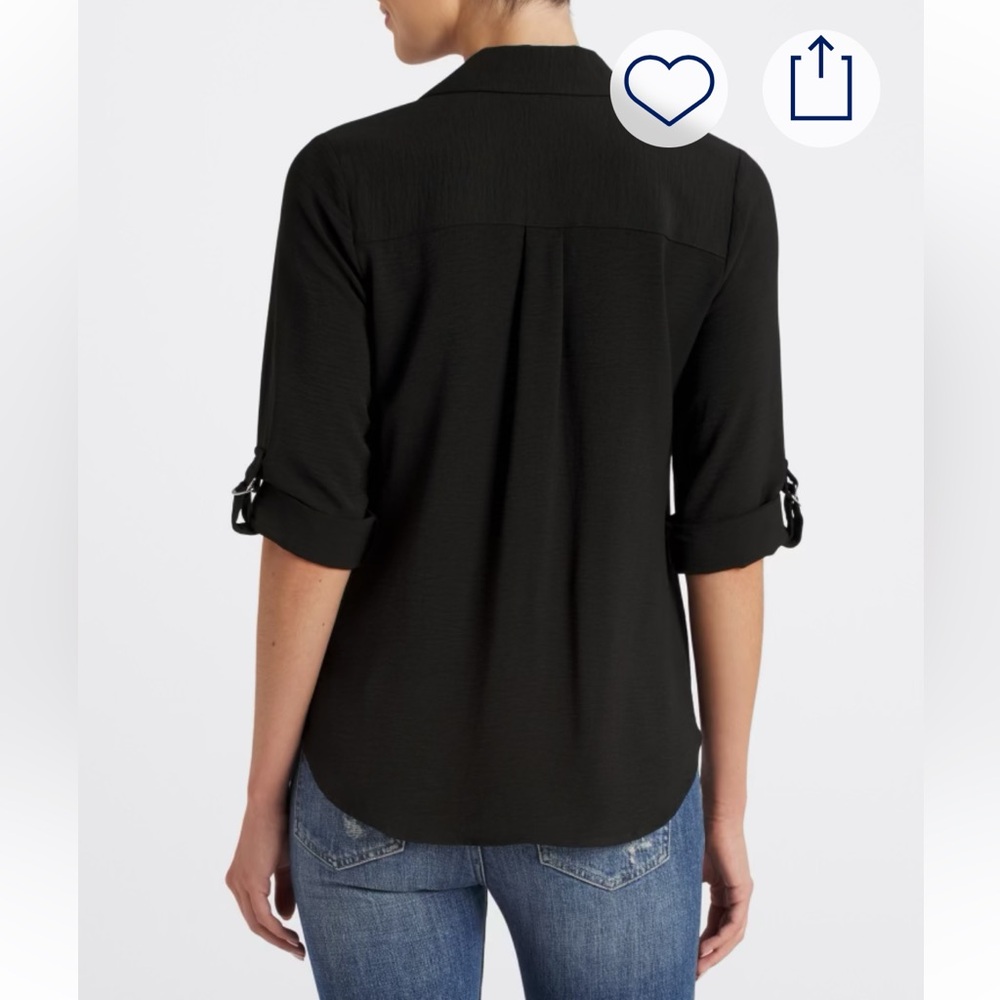 Fortune Ivy Brand new from StitchFix Black Button-Up Top- high end classic piece